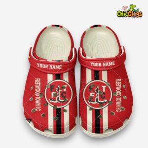 Fleetwood Town F.C. Printed Pattern Clogs - League One Football Design - Image 2