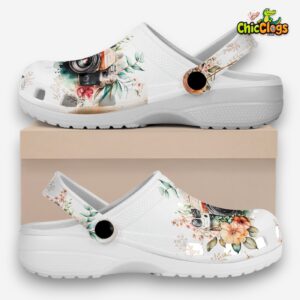 Floral Camera Hobby Classic Crocs For Men, Women, Kids - Image 1