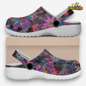 Flower Artwork Classic Crocs For Men, Women, Kids - Image 2