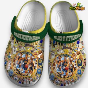 Golden State Warriors Printed Pattern Crocs Clogs - Stylish Comfort for Fans - Image 3