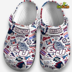 Gonzaga Bulldogs NCAA Classic Crocs with Team Printed Design - Image 1