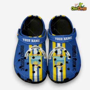 Greenock Morton FC Printed Pattern Crocs - Stylish Clogs for Fans - Image 1