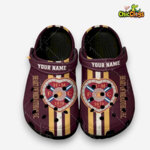 Heart of Midlothian FC Printed Design Crocs Clogs - SPFL Football Fashion Footwear - Image 1