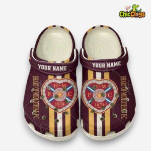 Heart of Midlothian FC Printed Design Crocs Clogs - SPFL Football Fashion Footwear - Image 2