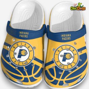 Indiana Pacers Clogs - Comfortable Crocs for Men & Women - Basketball Design Footwear - Image 1