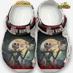 Jack Skellington Cartoon Classic Crocs For Men, Women, Kids - Image 2
