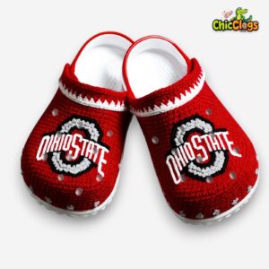 Knit Effect Ohio State Buckeyes NCAA Sport Classic Crocs For Men, Women, Kids - Image 1