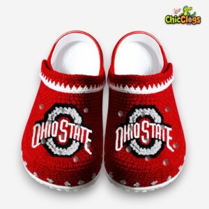 Knit Effect Ohio State Buckeyes NCAA Sport Classic Crocs For Men, Women, Kids - Image 2