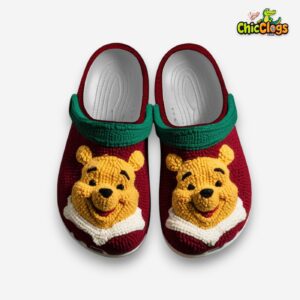 Knit Effect Winnie The Pooh Cartoon Classic Crocs For Men, Women, Kids - Image 3