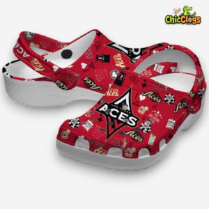 Las Vegas Aces WNBA Printed Pattern Clogs - Stylish Crocs Design - Image 1