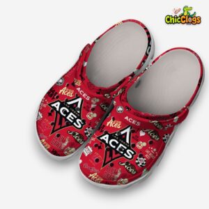 Las Vegas Aces WNBA Printed Pattern Clogs - Stylish Crocs Design - Image 2