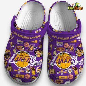Los Angeles Lakers NBA Basketball Classic Crocs For Men, Women, Kids - Image 1