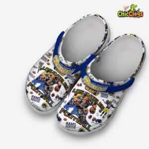 Los Angeles Rams Printed Pattern Crocs Clogs - NFL Fan Footwear - Image 1