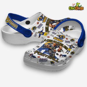 Los Angeles Rams Printed Pattern Crocs Clogs - NFL Fan Footwear - Image 2