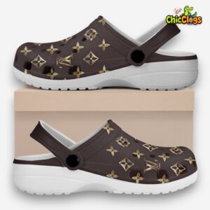 LV Print Artwork Classic Crocs For Men, Women, Kids - Image 1