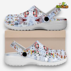 Merry Christmas Mickey Mouse Disney Cartoon Classic Crocs For Men, Women, Kids - Image 1