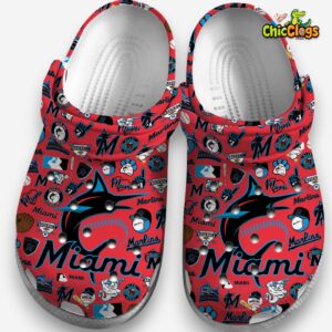 Miami Marlins MLB Sport Classic Crocs For Men, Women, Kids - Image 1