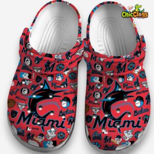 Miami Marlins MLB Sport Classic Crocs For Men, Women, Kids - Image 2