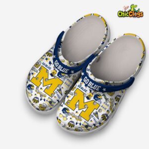 Michigan Wolverines NCAA Sport Classic Crocs For Men, Women, Kids - Image 2