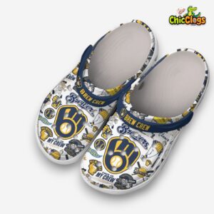 Milwaukee Brewers Printed Pattern Crocs Clogs - Stylish Fan Footwear - Image 5