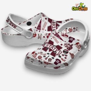 Mississippi State Bulldogs Printed Pattern Crocs Clogs - NCAA Design - Image 1