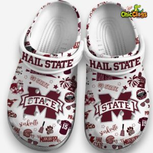 Mississippi State Bulldogs Printed Pattern Crocs Clogs - NCAA Design - Image 3