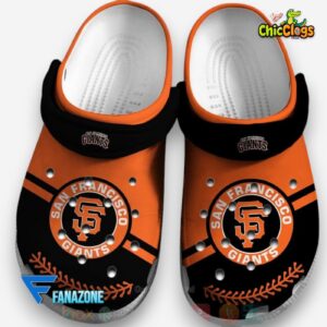 MLB San Francisco Giants Orange Black Classic Crocs - Printed Design - Image 1