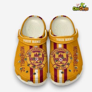 Motherwell FC Printed Pattern Crocs Clogs - Stylish SPFL Football Footwear - Image 2