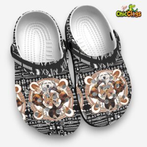 Native American Bear Warrior Crocs Clog Shoes For Kid and Adult - Image 1