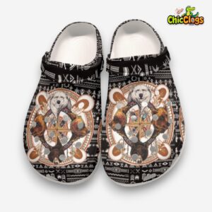 Native American Bear Warrior Crocs Clog Shoes For Kid and Adult - Image 2