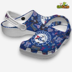 NBA 76ers Printed Design Crocs Clogs - Elvis Presley Inspired Pattern - Image 2