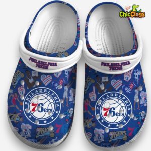 NBA 76ers Printed Design Crocs Clogs - Elvis Presley Inspired Pattern - Image 3