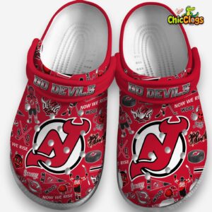 New Jersey Devils Printed Pattern Crocs Clogs - Fan Favorite Design - Image 3