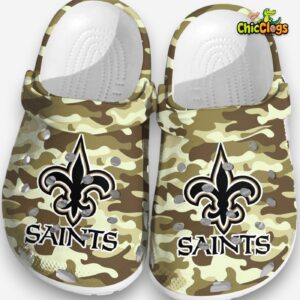 New Orleans Saints Printed Crocs Clogs - Comfortable Team Footwear for Men & Women - Image 1