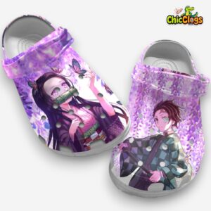 Nezuko & Tanjiro Demon Slayer Unisex Crocs, Kimetsu No Yaiba Clogs, Anime Clogs - Image 2