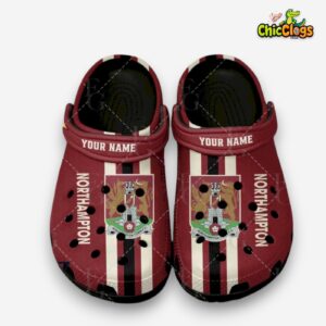 Northampton Town F.C. Printed Pattern Crocs - League One Football Clogs - Image 1