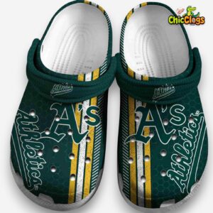 Oakland Athletics Classic Crocs - Printed Team Design Footwear - Image 1