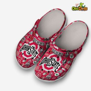 Ohio State Buckeyes Printed Pattern Crocs Clogs - Stylish NCAA Design Footwear - Image 2