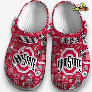 Ohio State Buckeyes Printed Pattern Crocs Clogs - Stylish NCAA Design Footwear - Image 3