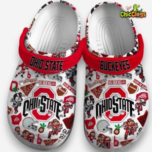 Ohio State Buckeyes Printed Pattern Crocs Clogs - Stylish NCAA Design Footwear - Image 4