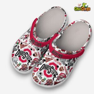 Ohio State Buckeyes Printed Pattern Crocs Clogs - Stylish NCAA Design Footwear - Image 5