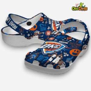 Oklahoma City Thunder Printed Pattern Crocs Clogs - Stylish NBA Footwear - Image 1