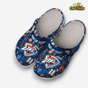 Oklahoma City Thunder Printed Pattern Crocs Clogs - Stylish NBA Footwear - Image 2