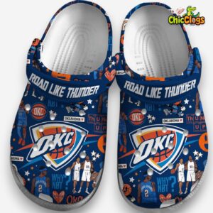 Oklahoma City Thunder Printed Pattern Crocs Clogs - Stylish NBA Footwear - Image 3