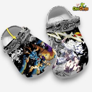 One Piece Luffy Gear 5 and Kaido Custom Name Crocs Shoes - Image 4
