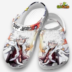 One Piece Gear5 Designed Custom Name White Clogs - Image 3