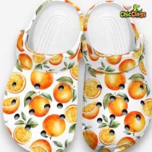 Orange Fruit Classic Crocs For Men, Women, Kids - Image 2