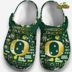 Oregon Ducks Printed Pattern Clogs - NCAA Crocs Slip Ons - Image 3