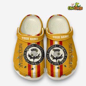 Partick Thistle FC Printed Pattern Crocs Clogs - SPFL Design Footwear - Image 2