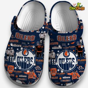 Patterned Edmonton Oilers NHL Crocs Clogs - Unique Design Footwear - Image 3